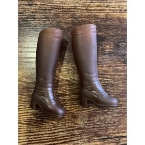 1970s Vintage Sindy Doll Riding SHOES-BROWN‎ RAIN BOOTS 4 Trenchcoat Tall Rubber